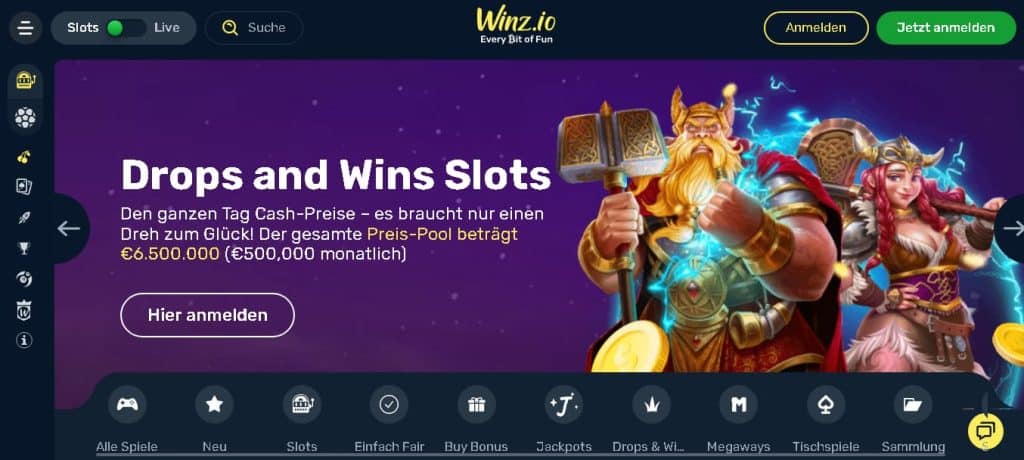 Winz.io Online Casino ohne Registrierung